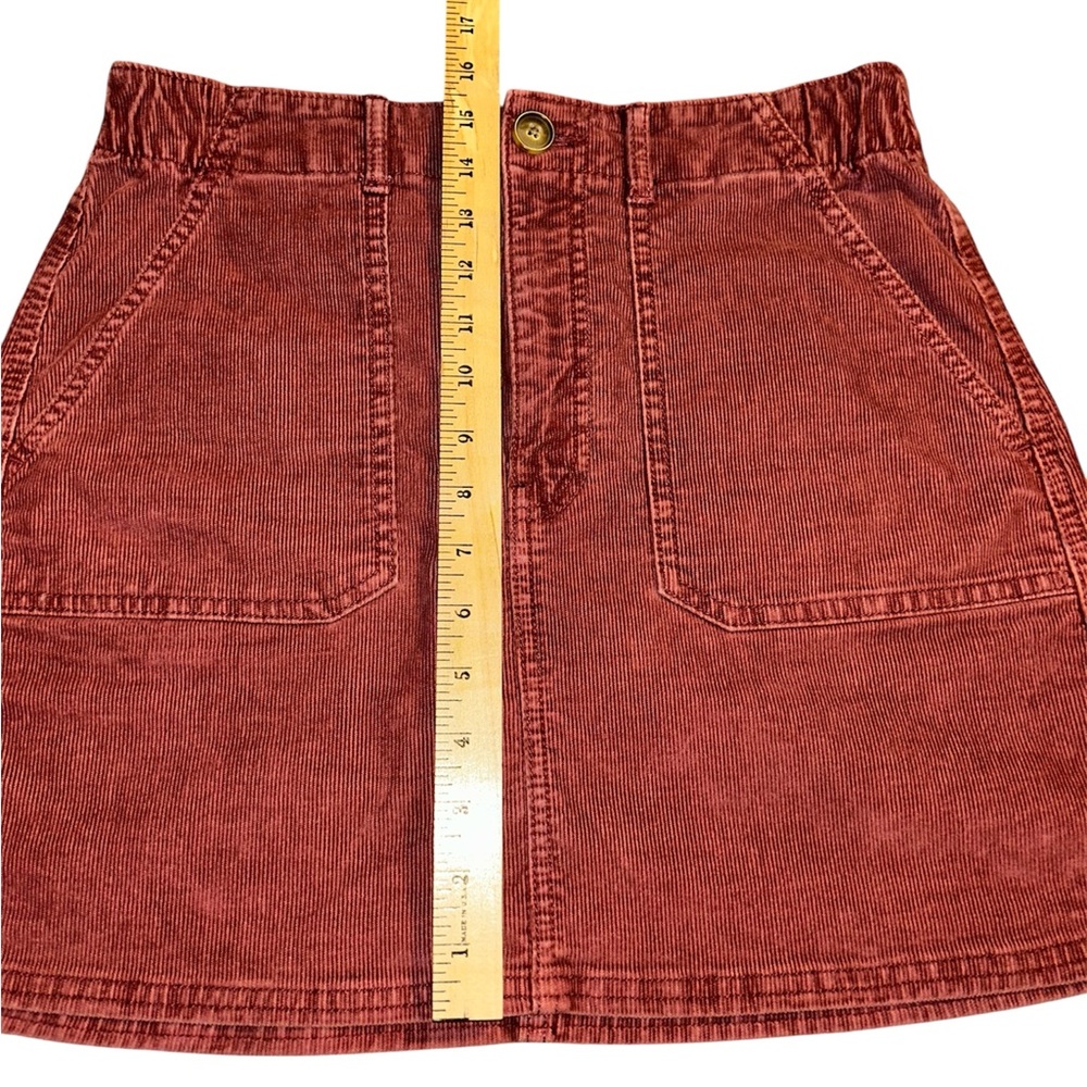 American Eagle Outfitters Red-burgundy seasonal corduroy Skirt size 6 - Picture 8 of 11